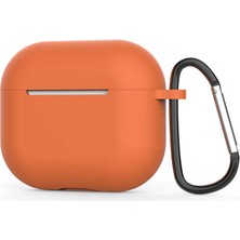 Smcase Apple Airpods 3. Nesil Kılıf Mat Kancalı Silikon A11 Turuncu