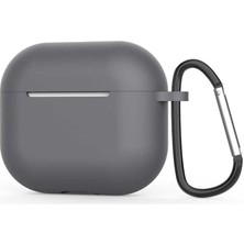 Smcase Apple Airpods 3. Nesil Kılıf Mat Kancalı Silikon A11 Siyah
