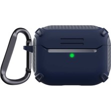 Smcase Apple Airpods Pro Kılıf Sert Armor Karbon Görünüm A26 Lacivert