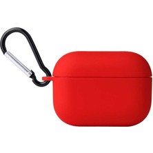 Smcase Apple Airpods Pro Kılıf Mat Kancalı Silikon A11 Kırmızı
