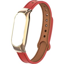 Dlrcase Xiaomi Mi Band 7 Kordon Deri Dikişli Krd 68 Kırmızı
