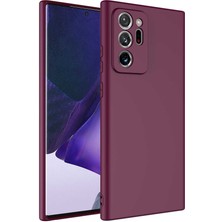 Dlrcase Samsung Galaxy Note 20 Ultra Kılıf Mara Lansman Silikon Mat Soft Korumalı Mürdüm