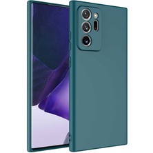 Dlrcase Samsung Galaxy Note 20 Ultra Kılıf Mara Lansman Silikon Mat Soft Korumalı Koyu Yeşil