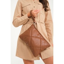 Simfa Kadın Deri Kapitone Clutch Çanta