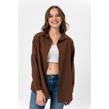 Şimal Kadın Oversize Poplik Gömlek