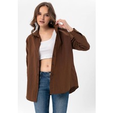 Şimal Kadın Oversize Poplik Gömlek