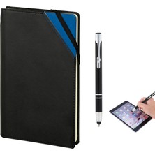 Paras Ticaret Termo Deri Not Defteri Touchpen Dokunmatik Uç Metal Tükenmez Kalemli Dikişli Çizgili Defter