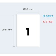 ETKİN ETİKET 50 SAYFA ETK-1C HAZIR A4 ETİKET - HAZIR ETİKET - 199,6*289,1mm - 50 SAYFA = 50 ETİKET