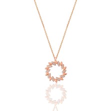 Söğütlü Silver Gümüş Rose Zirkon Taşlı Güneş Kolye