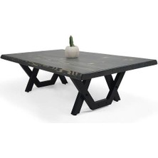 Entema Doğal Ağaç Masif Hibrit Kütük Yemek Masası ve Sehpa 75CM x 145CM
