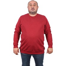 Starbattal Büyük Beden  Bisiklet Yaka Deri Arma 22703-BORDO