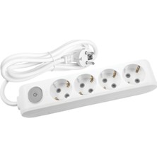 Viko Multi-Let Dörtlü Priz Anahtarlı Topraklı Kablolu Çocuk Korumalı - 2 Mt (2 Metre) 90117402