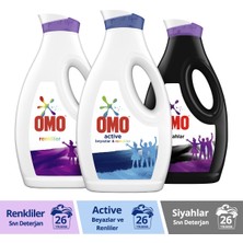 Omo Sıvı Deterjan Active 1690 ml + Color 1690 ml + Black 1690 ml