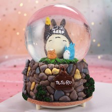Keyfim Shop Totoro Chinchilla Tasarımlı Püskürtmeli Işıklı Müzikli Kar Küresi