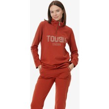 Sementa Yarım Fermuarlı Taş Detaylı Eşofman Takım - Kiremit