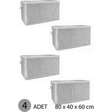 İndirim Hareketi Yorgan Hurcu Mega Hurç 80 x 60 x 40 cm Gri - 4 Adet