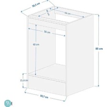 Buzkan Mobilya %100 Mdf Ankastre Dolabı Ankastre Modül Dolap Fırın Ocak Dolabı