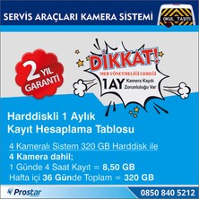 Prostar Harddisk Hariç Okul Servisi Araç Kamera Seti