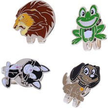 Tasteful Komik Kurbağa, Kedi, Aslan, Golf Şapka Klipli Köpek Golf Topu Işaretleri, 4pcs Çok Renkli (Yurt Dışından)