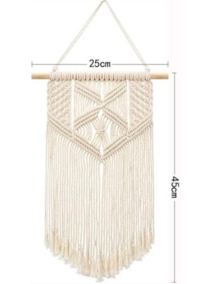 Xhang 25 * 45 cm Nordic Makrome Dokuma Goblen Boho Chic Bohemian Duvar Asılı Ev Dekorasyon El Sanatları Pamuk Halat Dokuma Kapalı Sanat Odası Destek | Dekoratif Gobiyeller (Yurt Dışından)