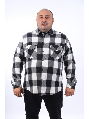 Starbattal Oduncu Gömlek Çiftcep Kapaklı Dama Desen 22214-SIYAH