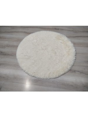 Doğuş Peluş Halı Doğuş Tavşan Tüyü Krem 120X120CM Yuvarlak Halı