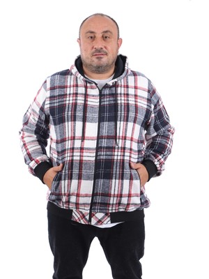 Starbattal Büyük Beden Oduncu Sweat Fermuarlı Cep 22201-BORDO