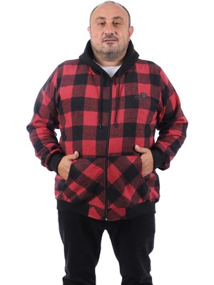 Starbattal Büyük Beden Oduncu Sweat Kapüşonlu 22200-BORDO