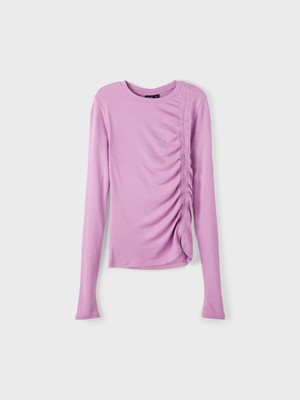 Lmtd Düz Pembe Kız Çocuk T-Shirt Nlfrıncdıda Ls Short Top