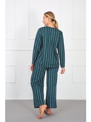 Akbeniz Kadın %100 Pamuk Büyük Beden Pijama Takım 202168