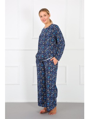 Akbeniz Kadın %100 Pamuk Büyük Beden Pijama Takım 202172