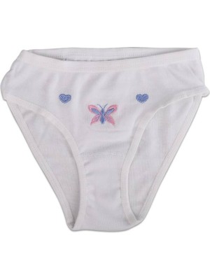 Tutku Kız Çocuk Ince Bel Işlemeli Bato Külot 821 | Beyaz
