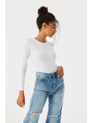 FullaModa Basic Bisiklet Yaka Body