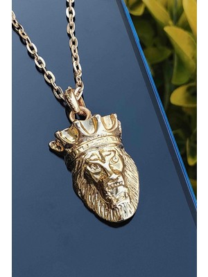 Trend Collection Erkek Gold Aslan Kral Kolye