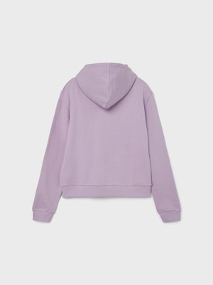 Lmtd Baskılı Kız Çocuk Pembe Sweatshirt Nlfnıtıes Ls Short Sweat W Hood