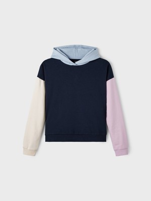 Lmtd Geometrik Kız Çocuk Lacivert Sweatshirt Nlfnaven Ls Sweat W Hood