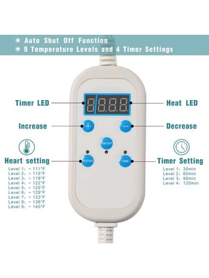 Keluofu Elektrikli Isıtma Pedi Battaniye Zamanlayıcı Fizyoterapi(Yurt Dışından)