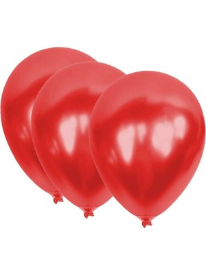 Rönesans Parti 12 Inç Metalik Kırmızı Balon 25'li