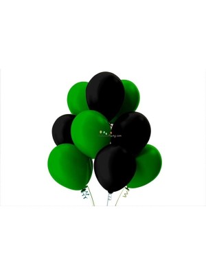 Rönesans Parti Koyu Yeşil-Siyah Pastel Soft Balon 20 Adet
