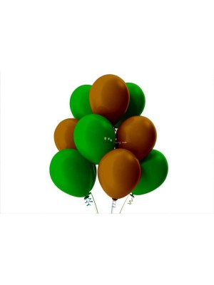 Rönesans Parti Kahverengi-Koyu Yeşil Pastel Soft Balon 50 Adet + 5 Metre Balon Zinciri