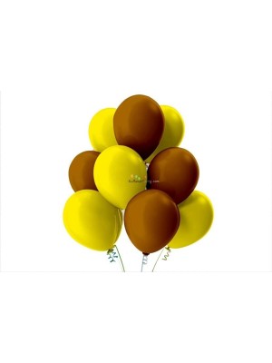 Rönesans Parti Kahverengi-Sarı Pastel Soft Balon 50 Adet + 5 Metre Balon Zinciri