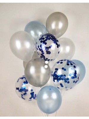 Rönesans Parti Konfetili Metalik Balon Seti