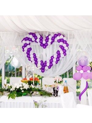 Rönesans Parti Mor-Beyaz Balon Seti 70 Adet + 5 mt Balon Zinciri