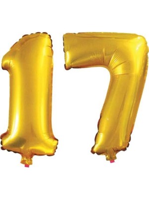 Rönesans Parti 17 Yaş Sayı Folyo Balon Gold 40 Inç 100 cm