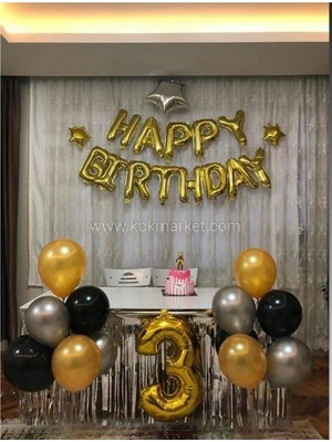 Rönesans Parti Happy Birthday Balon Standlı Set