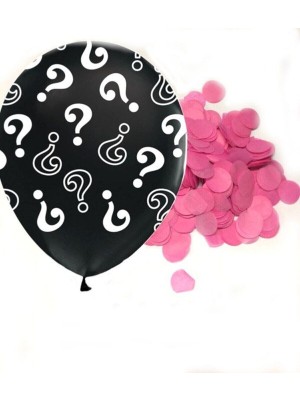 Rönesans Parti Kız Bebek Pembe Konfetili Cinsiyet Belirleme Balonu 18 Inç 45 cm