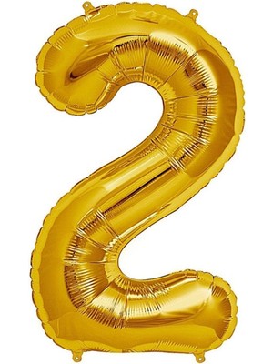 Rönesans Parti Folyo Balon 40 Inç  100 cm 2 Rakam Gold