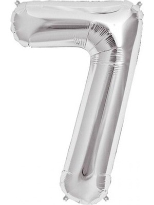 Rönesans Parti 7 Yaş 40 Inç 100 cm Gümüş Büyük Rakam Folyo Balon