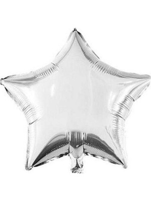 Rönesans Parti Gümüş Yıldız Folyo Balon 45 cm 5 Adet