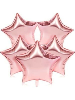 Rönesans Parti Pembe Yıldız Folyo Balon 45 cm 5 Adet